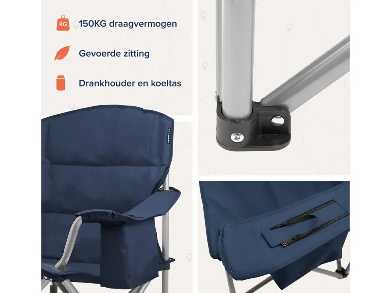 TRVLMORE XL vouwstoel met koelvak - Blue