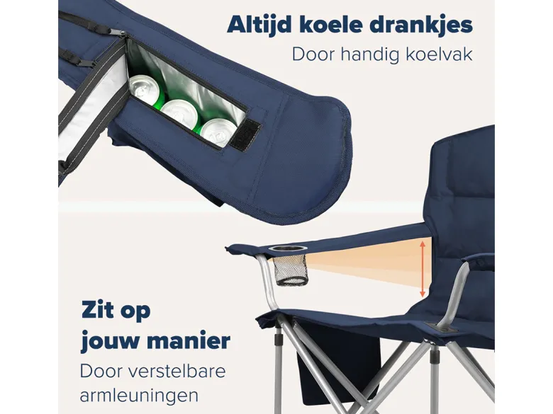 TRVLMORE XL vouwstoel met koelvak - Blue