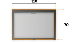 Tweedekans Obelink Velum combirollo grey - 110 x 70 cm