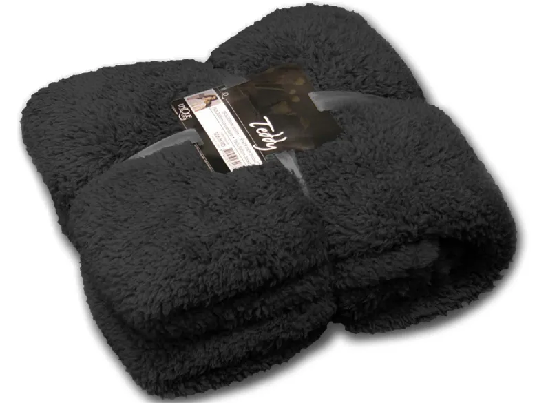 Unique Living Teddy plaid - Black