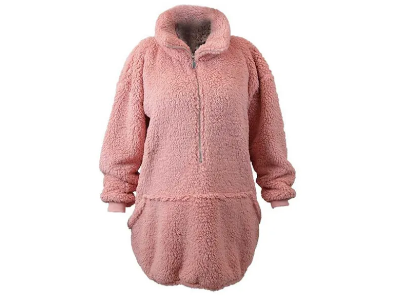 Unique Living Willow Long oversized hoodie - Old Pink
