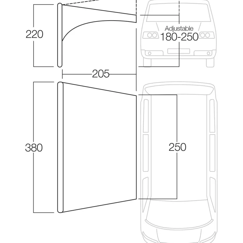 Vango Airbeam Sky Canopy caravanluifel - 250 cm