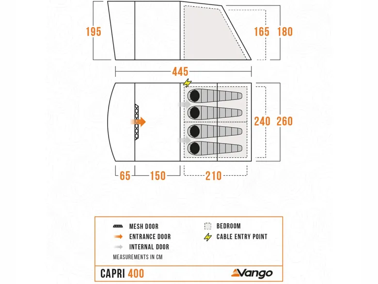 Vango Capri 400 tunneltent - Twilight Blue