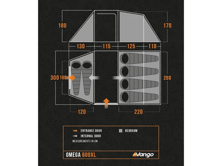 Vango Omega 600XL lichtgewicht vis-à-vis tent - Pamir Green