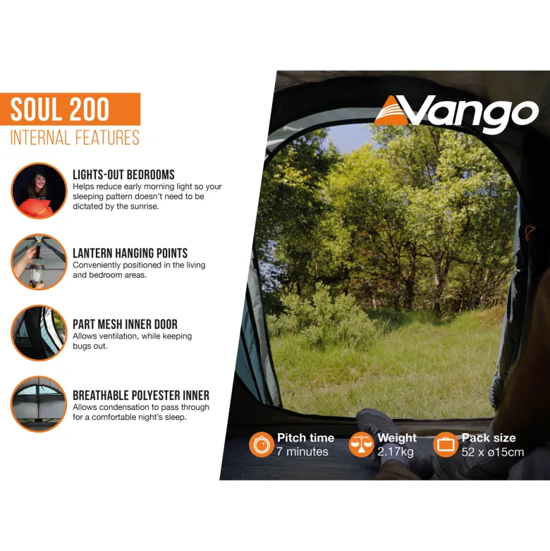 Vango Soul 200 lichtgewicht tunneltent deep blue