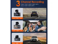 VANTRUE E3 3-kanaals Dual Dashcam