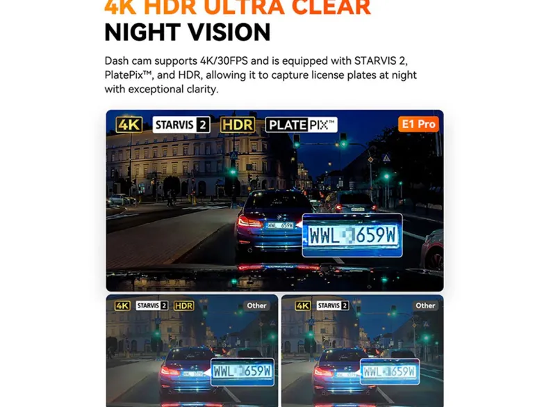 Vantrue E1 Pro 4K Dashcam