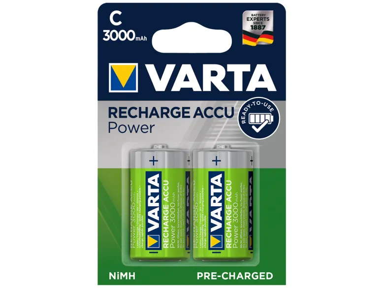 Varta 2x Recharge Accu Power C batterijen