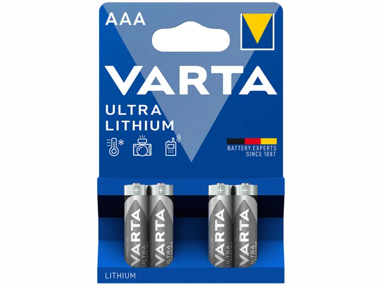 Varta 4x Ultra Lithium AAA batterijen