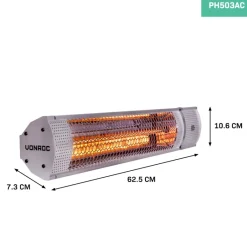 VONROC Marsili 2000 watt heater met afstandsbediening