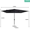 VONROC Premium Rosolina 280 x 280 cm stokparasol - Black