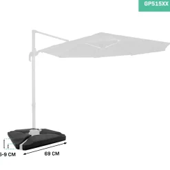 VONROC Premium vulbare parasoltegels - 4 stuks