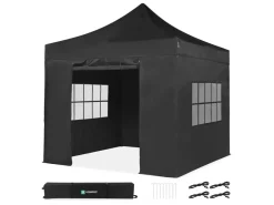 VONROC Premium 3 x 3 Easy-Up partytent met zijwanden - Black