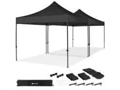 VONROC Premium 6x3 easy-Up partytent met koppelset - Black