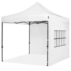 VONROC Premium 3 x 3 Easy-Up partytent met zijwanden - White