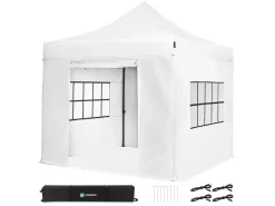 VONROC Premium 3 x 3 Easy-Up partytent met zijwanden - White
