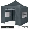 VONROC Premium 3 x 3 Easy-Up partytent met zijwanden - Grey