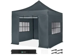 VONROC Premium 3 x 3 Easy-Up partytent met zijwanden - Grey