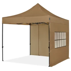 VONROC Premium 3 x 3 Easy-Up partytent met zijwanden - Beige