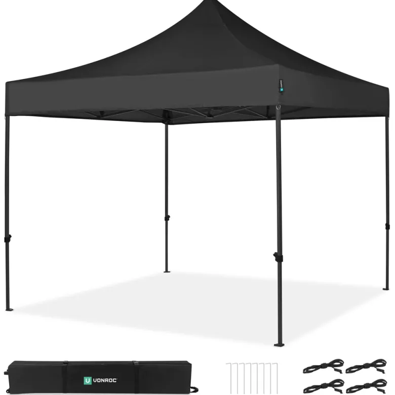 VONROC Premium 3x3m easy-up partytent - Black