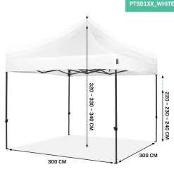 VONROC Premium 3x3m easy-up partytent - White