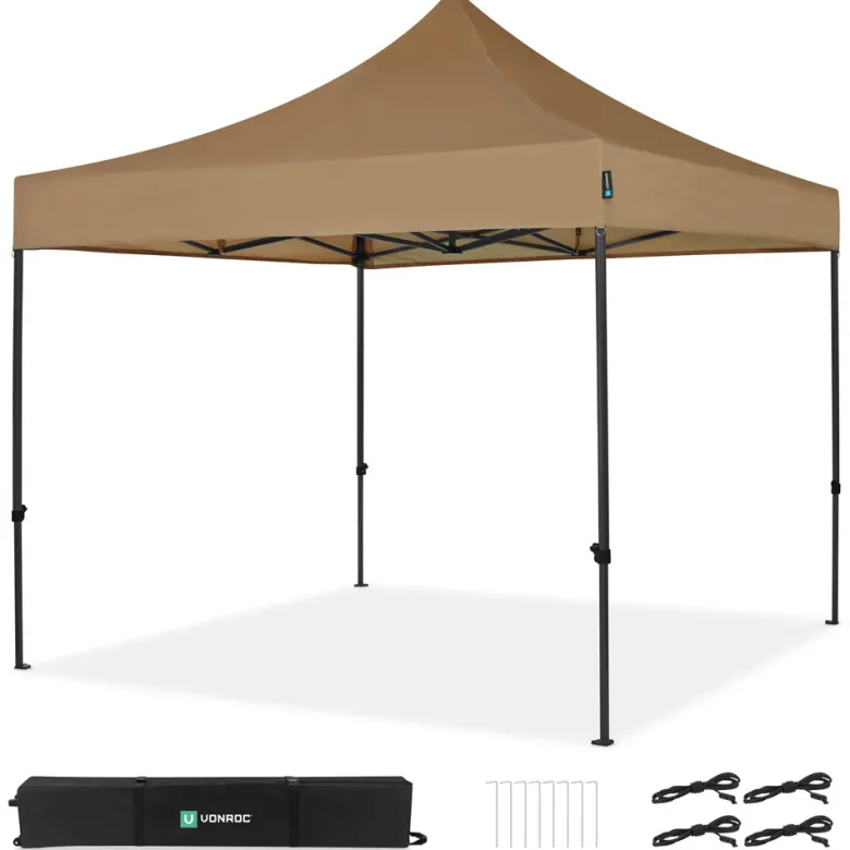 VONROC Premium 3x3m easy-up partytent - Beige