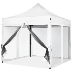 VONROC Premium 3x3 partytent met muggennet wanden - White