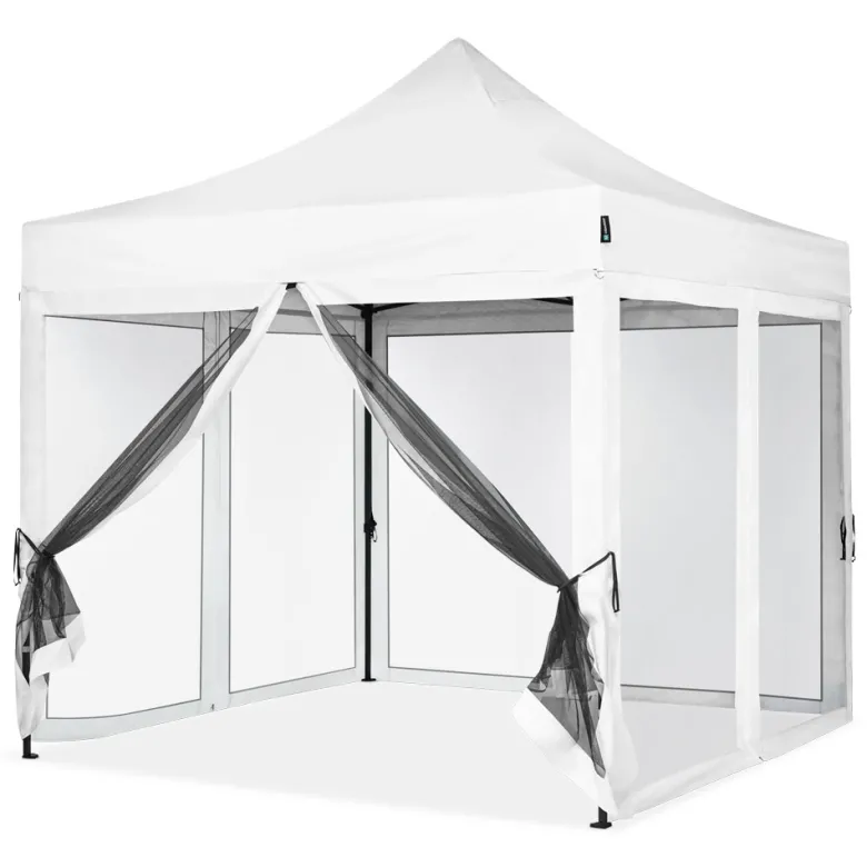 VONROC Premium 3x3 partytent met muggennet wanden - White