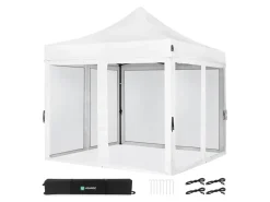 VONROC Premium 3x3 partytent met muggennet wanden - White