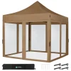 VONROC Premium 3x3 partytent met muggennet wanden - Beige