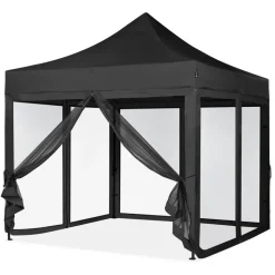 VONROC Premium 3x3 partytent met muggennet wanden - Black