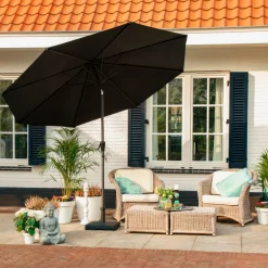 VONROC Recanati Ø300 cm Premium stokparasol - Black