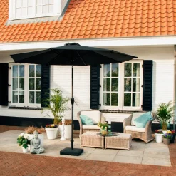 VONROC Recanati Ø300 cm Premium stokparasol - Black