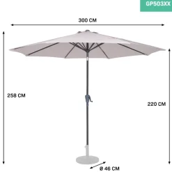 VONROC Recanati Ø300 cm Premium stokparasol - Beige