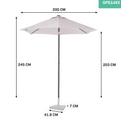 VONROC Torbole Ø 200 cm Premium parasol - Beige
