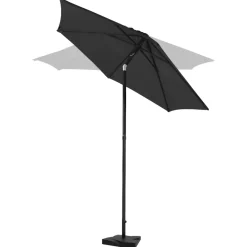 VONROC Torbole 200 cm Premium parasol inclusief voet - Black