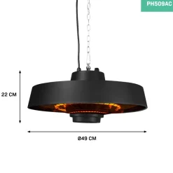 VONROC Vulcano 2000 watt hangende terrasverwarmer
