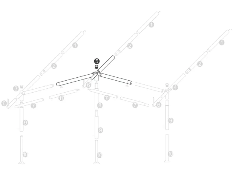 Voortentframe 25mm middenkruis