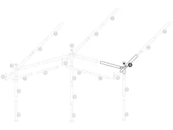 Voortentframe 25mm rechter hoekstuk
