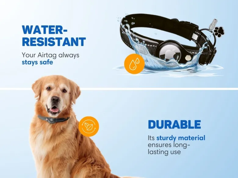 Vulpes Goods Apple AirTag hondenhalsband - maat L