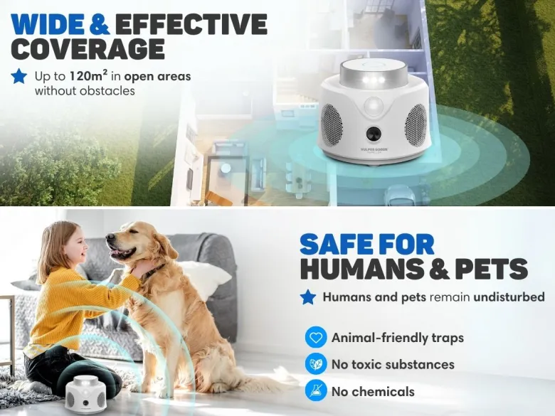 Vulpes Goods 360 Graden Ultrasonische muizenverjager