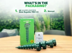 Vulpes Goods Zonne-energie mollenverjager - Set van 4