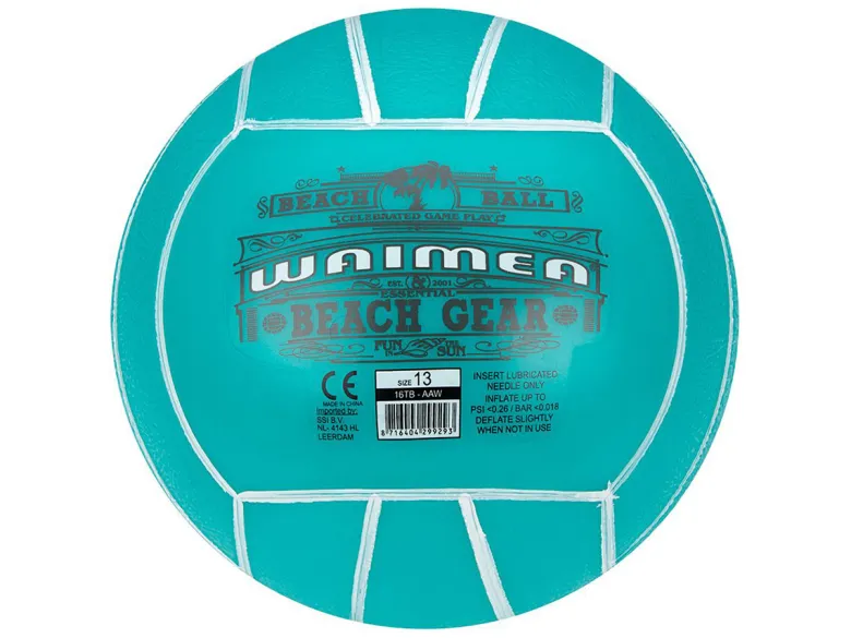 Waimea 13 cm PVC strandbal - Aqua blue