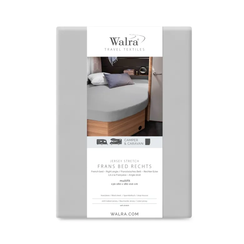 Walra Multifit Frans bed rechts hoeslaken - Grey