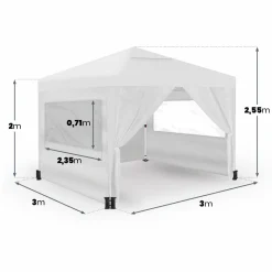 Wasabi 3 x 3 meter partytent met zijwanden - White