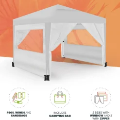 Wasabi 3 x 3 meter partytent met zijwanden - White