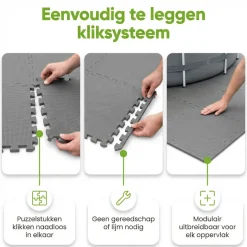 Ways d’luxe 50 x 50 cm Black vloertegels - Set van 8