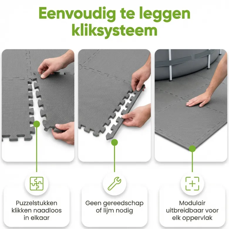 Ways d’luxe 50 x 50 cm Black vloertegels - Set van 8