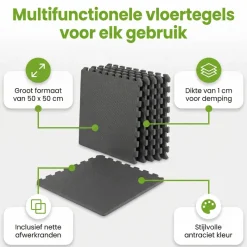 Ways d’luxe 50 x 50 cm Black vloertegels - Set van 8