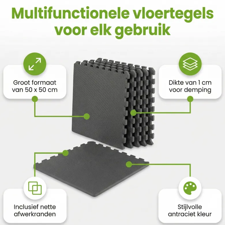 Ways d’luxe 50 x 50 cm Black vloertegels - Set van 8